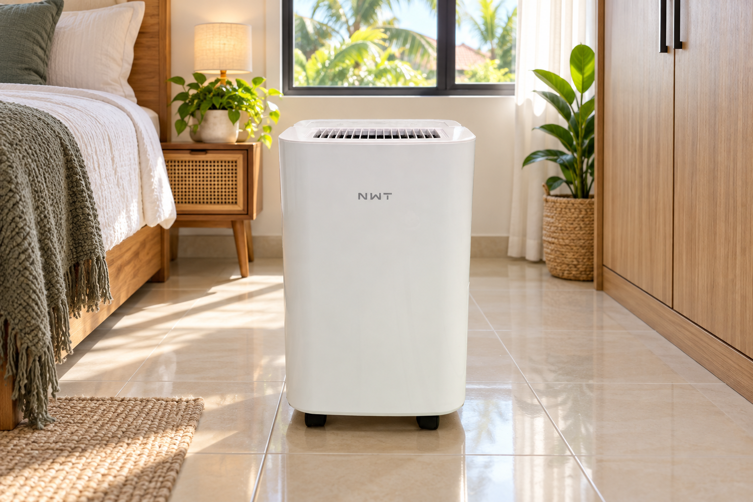 Front-view dehumidifier scene for 10L home use